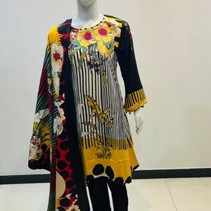 Pakistani shalwar kameez stitched with dupatta Zara meer linen medium